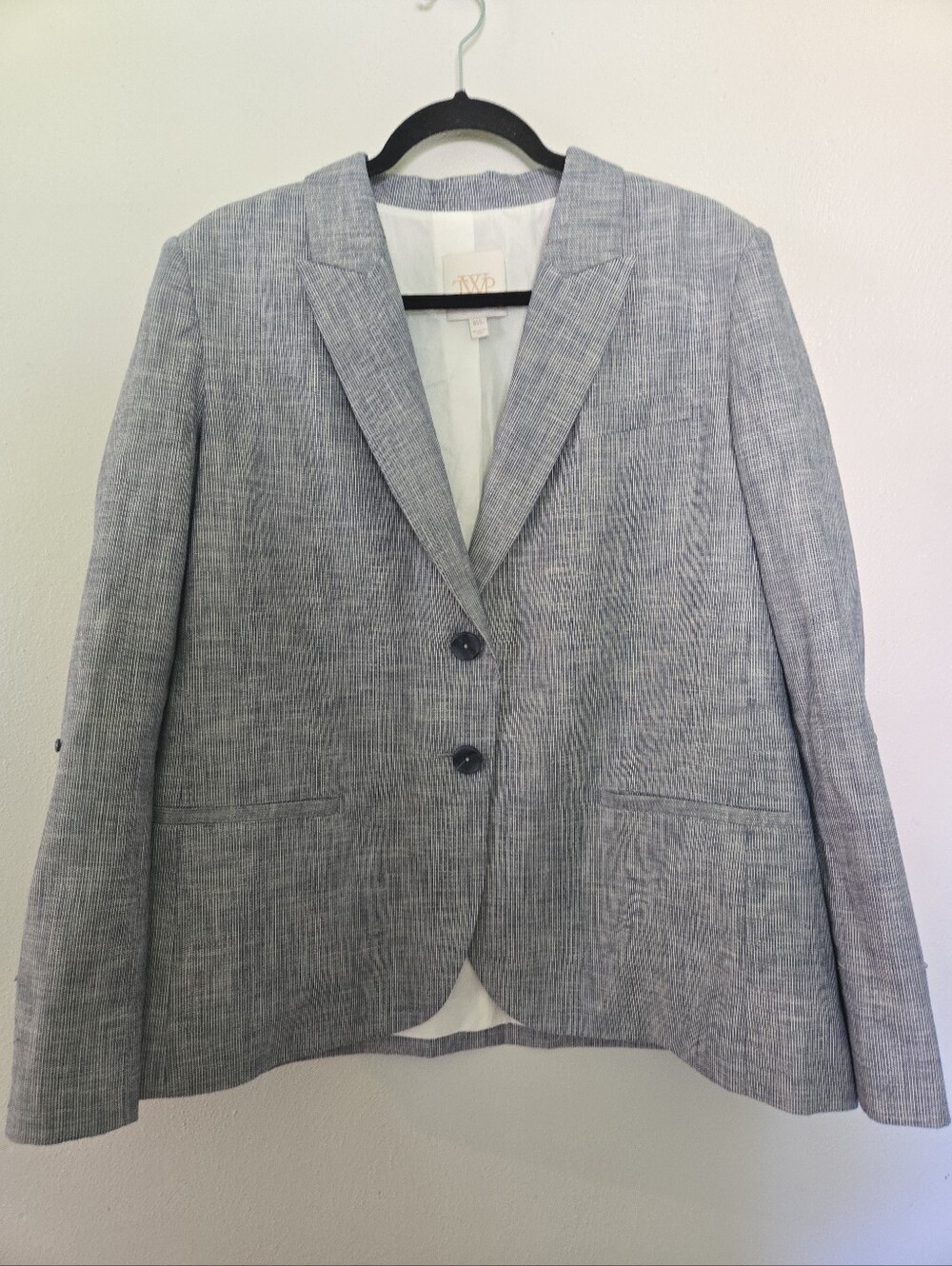 TWP Striped Indigo Womens Blazer 100% Cotton M/L